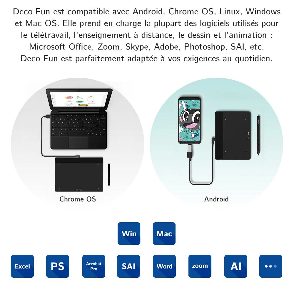 XPPen Deco Fun Graphics 3 Sizes 8192 Levels Digital Drawing Tablet 60 Degree Tilt For OSU Game Signature Online Study_voghion.com