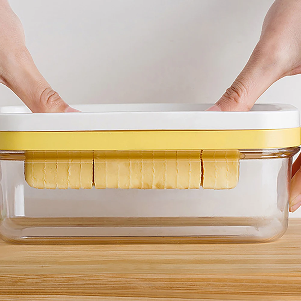 Rectangular butter dish with cutter temperature resistant cuttable design butter container kitchen utensils pasty baking tools butter slicer butter spreader