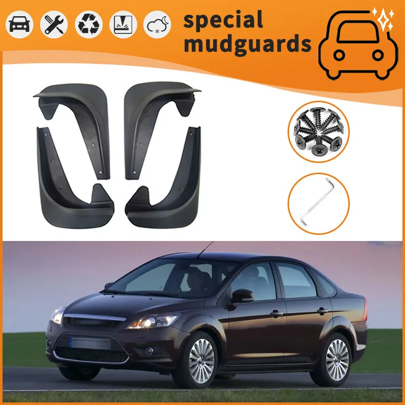 For 05-20 Ford Focus models Mudguards Fender Mudflaps Front Rear Flares Splash Guards Cover Car Accessorie