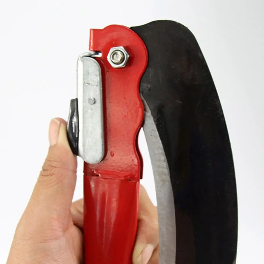 Weeding Tool Agricultural Long Handle Folding Sickle Cutting Wheat Weeding Scythe Lawn Sickle Mower Knife