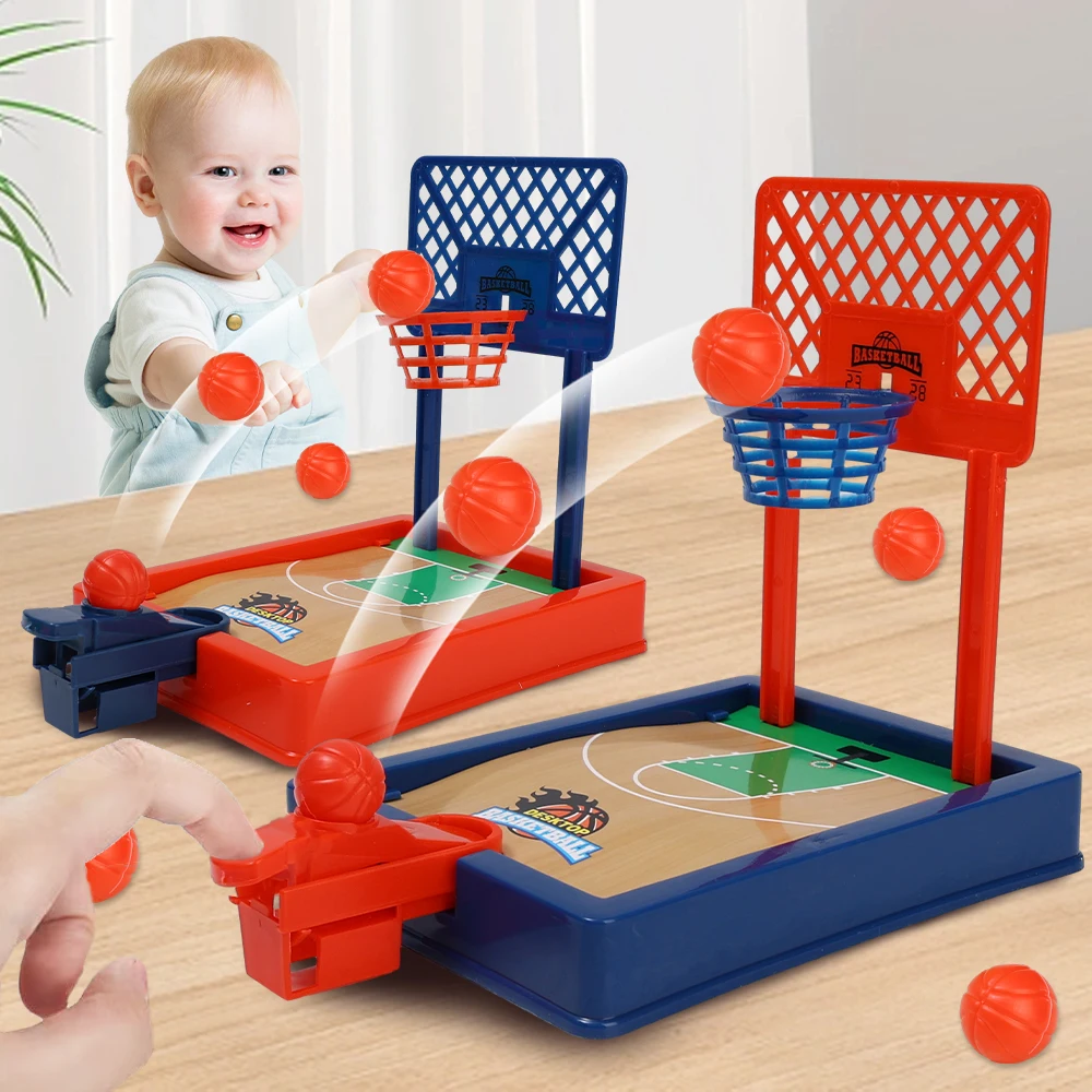 Two Finger Catapult Basketball Table Pinball Game Kids Mini Shooting Machine Toy Parent-child Interactive Puzzle Training Toys