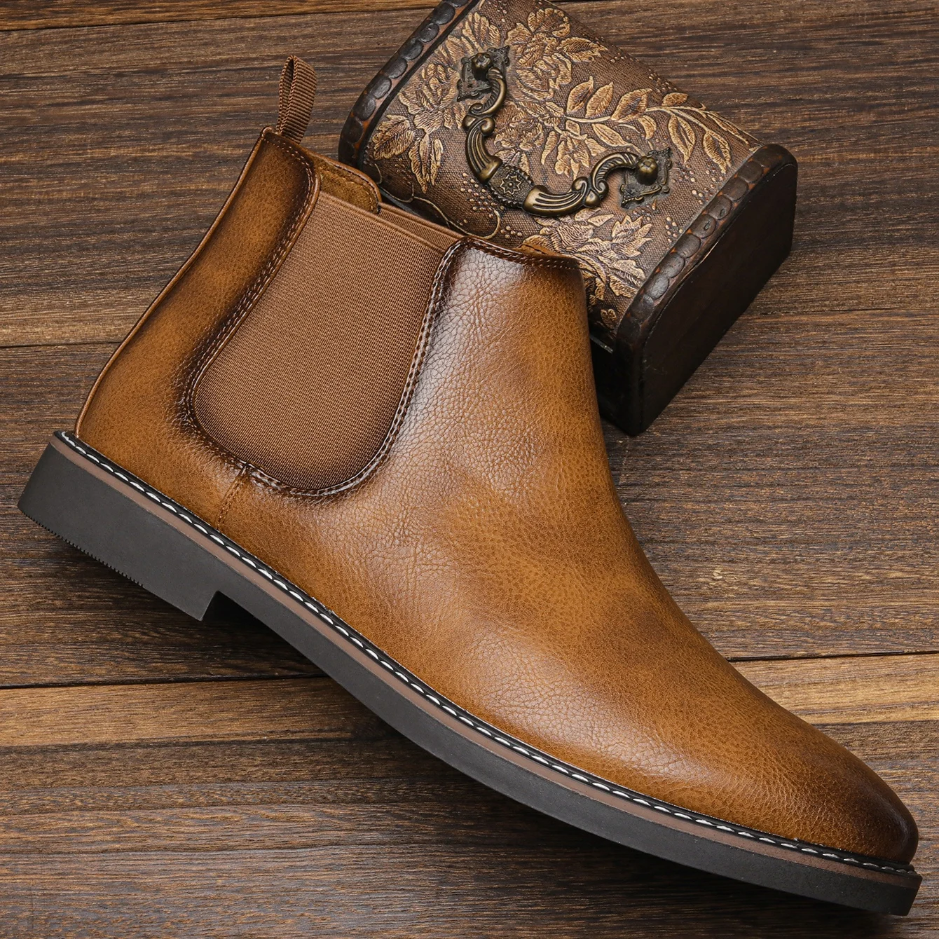 40-46 Men Retro Chelsea Boots Comfortable Leather