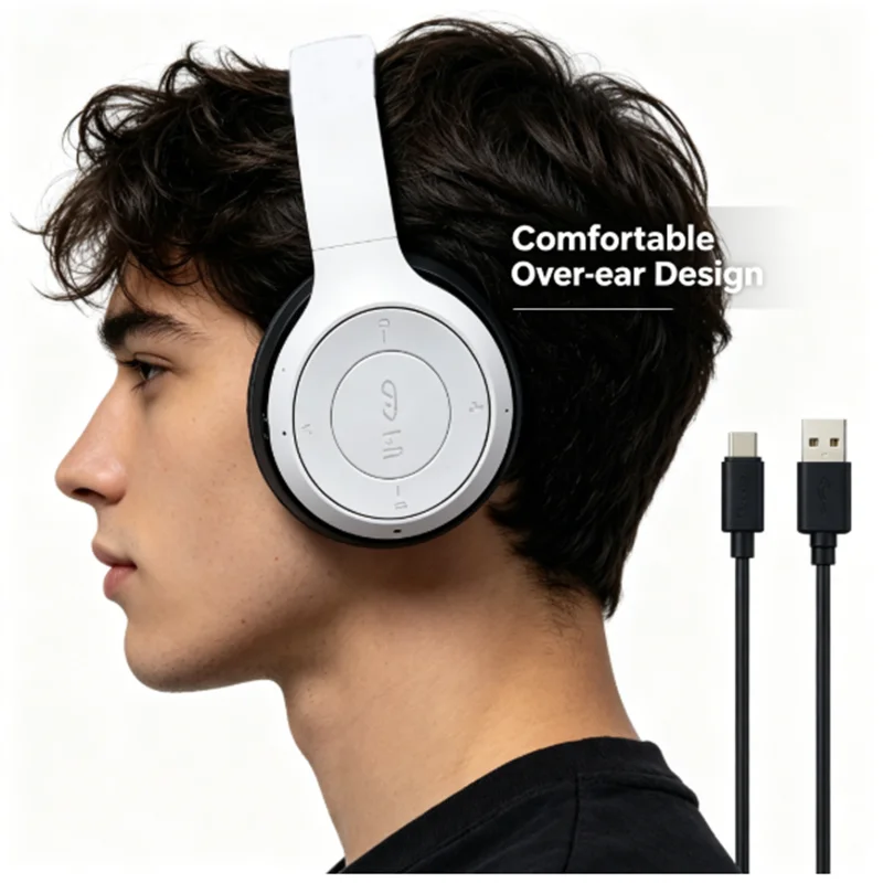 Wireless Bluetooth 5.0 Over Ear Headphones, Effective Noise Isolation Stereo Headset, Adjustable Head Beam And Soft_voghion.com