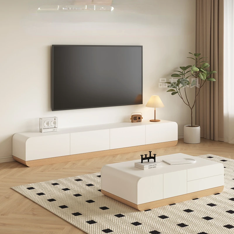 

Floor Wood Tv Stand Room White Modern Innovative Display Tv Cabinets Minimalistic Multifunctional Meuble Tv Household Goods