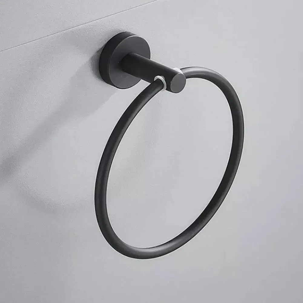 Suction Cup Towel Ring Bathroom Hand Towel Holder Wall Mount Metal Hanger Hook for Easy Installation Solid