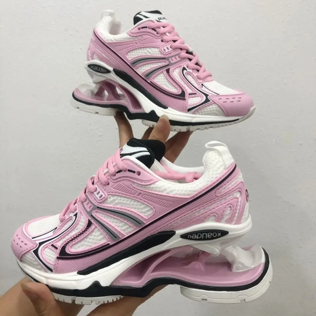 Viral Case Suspension Shock Absorption Patchwork Men Damping Spring Vulcanize Shoes Bottom Heightened Mesh Dad Platform Sneakers