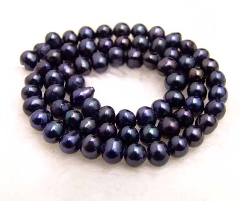 Qingmos 4-5mm Round Natural Freshwater White Pearl Beads for Jewelry Making DIY Necklace Bracelet Earring 14