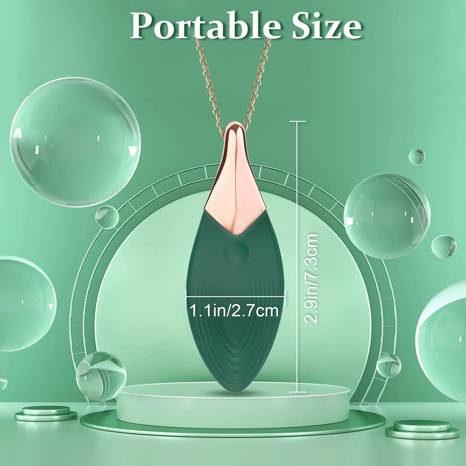Bullet Vibrator Necklace Shape Suitable for Clitoral Nipple Stimulator, Mini G-Spot Vibrator Silicone Massager, with 10 Vibrati