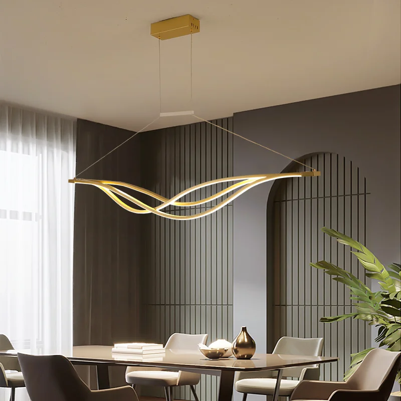 

Modern Chandelier LED Restaurant Decorative Light Kitchen And Bedroom LED Chandelier Light Fixture Black Gold Pendant Lamp