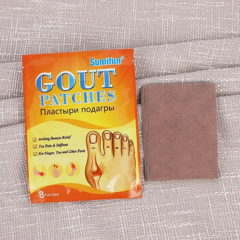 8Pcs Wormwood Pain Relief Patch Gout Treatment Finger Toe Bunion Pain Medical Plaster