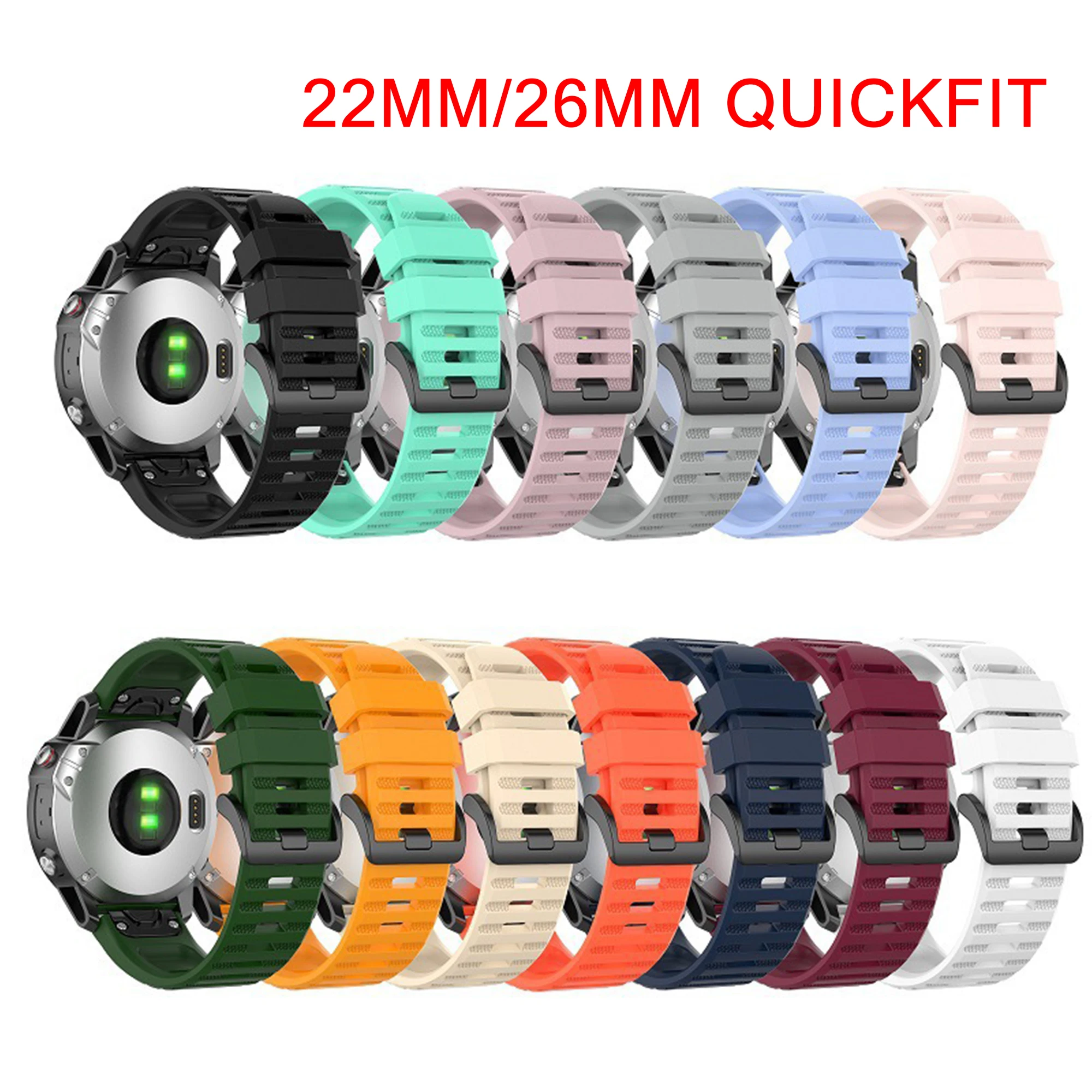 Premium Silicone Watch Strap - QuickFit, Multi-Size Options, Durable and Versatile Design