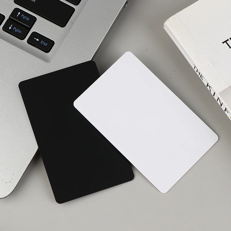 Premium NFC215 Rewritable Black & White Cards - Pack of 5/10, Programmable PVC Business Cards