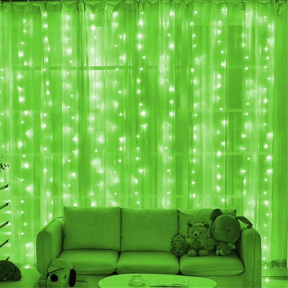 thumbnail image 1 of Christmas Decoration for Home Curtain LED String Lights Remote Control Wedding Fairy Garland Light for Bedroom Outdoor Home, 1 of 5