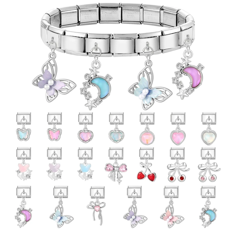 Italian Charm Links Bracelet Stainless Steel DIY Making