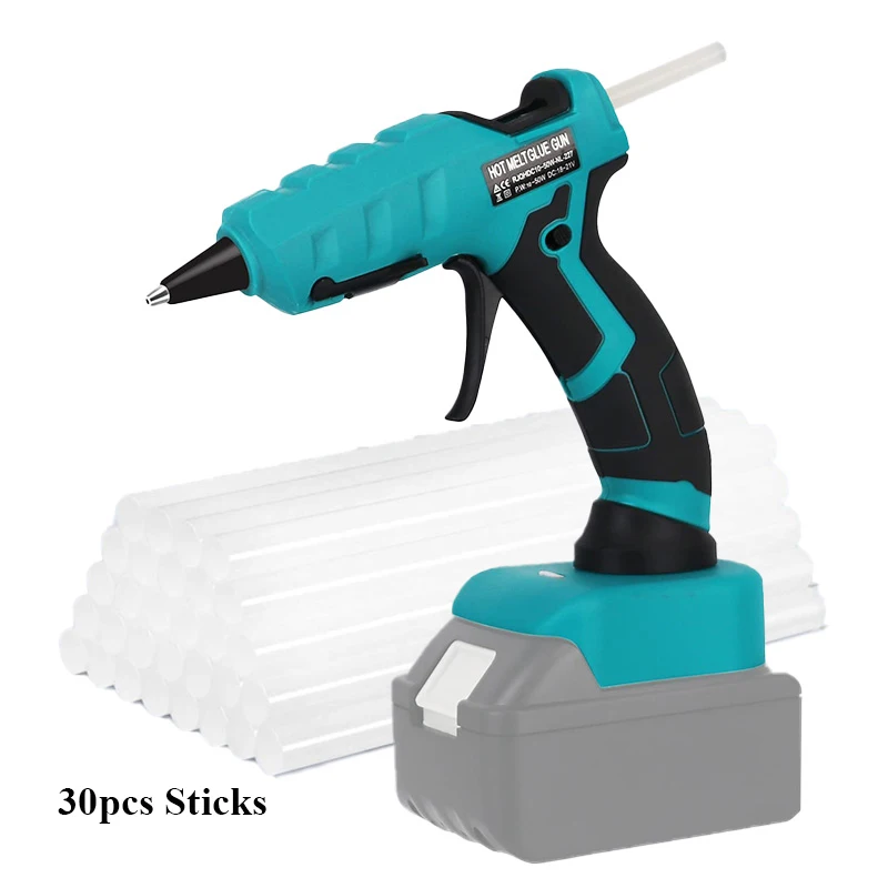 

Cordless Hot Melt Glue Gun With 30 Sticks 18V For Makita/DEWALT/BlackDecker/Milwaukee Battery Electric Repair DIY Gun Power Tool