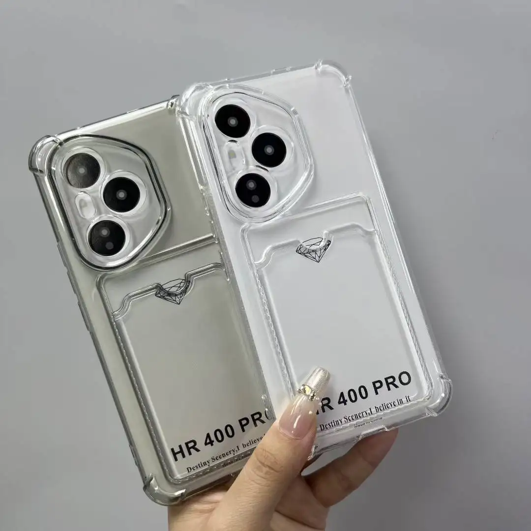 Card Slot Bag Clear Back Cover with Shockproof Design