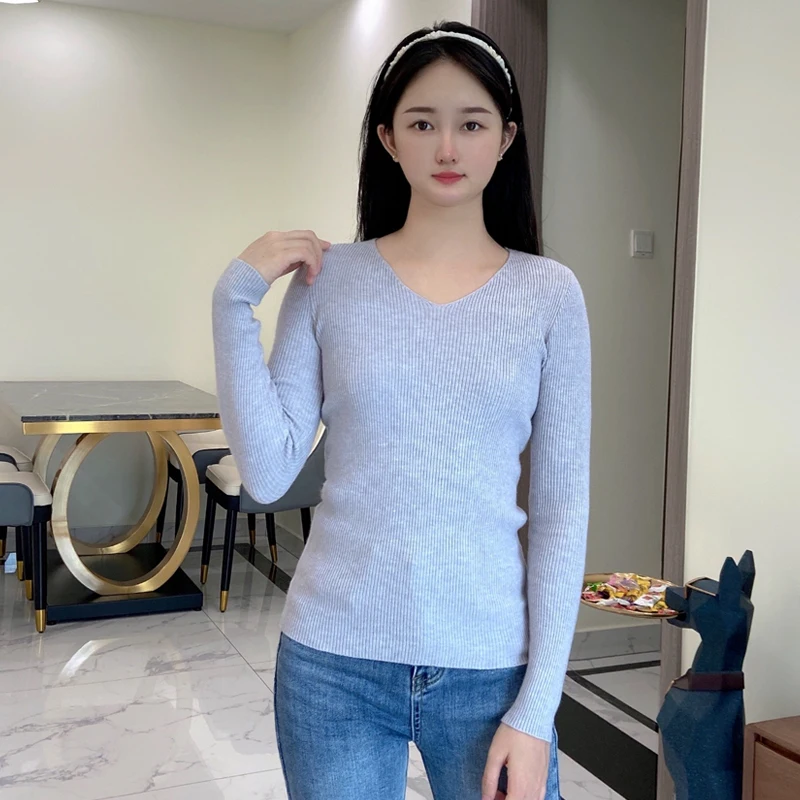 

Pullover Female Blouses Tops Ladies Woman Jumper Korean Fashion Outerwear 2024 Clothes Clothing Cropped Style Knitted Basic