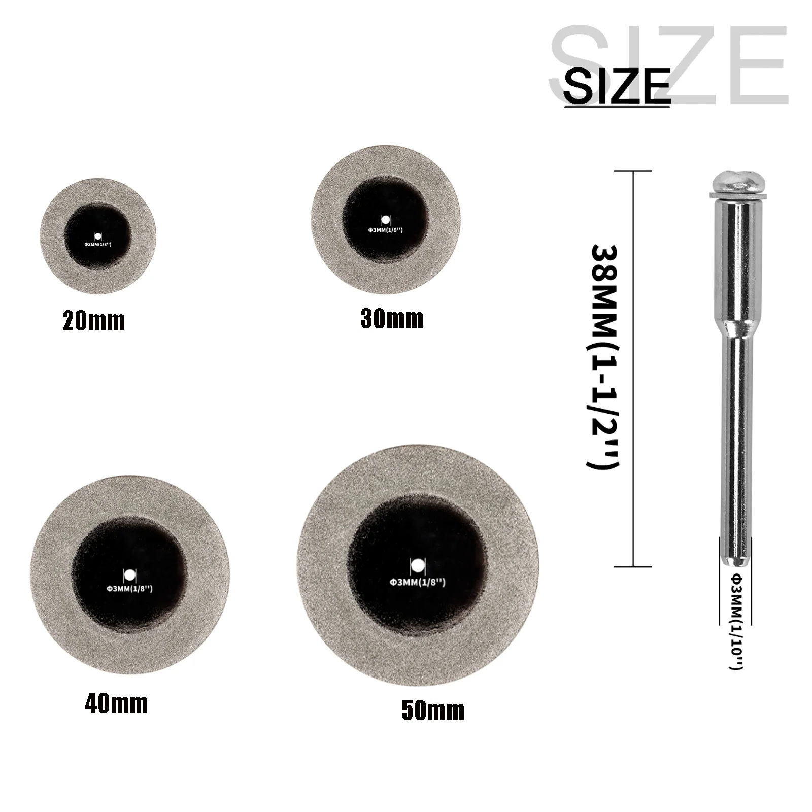 5pcs/Set 20/30/40/50mm Diamond Cutting Disc Mini Circular Saw Blade Rotary Grinding Tool For Jade Glass Thin Iron Stone Cutting