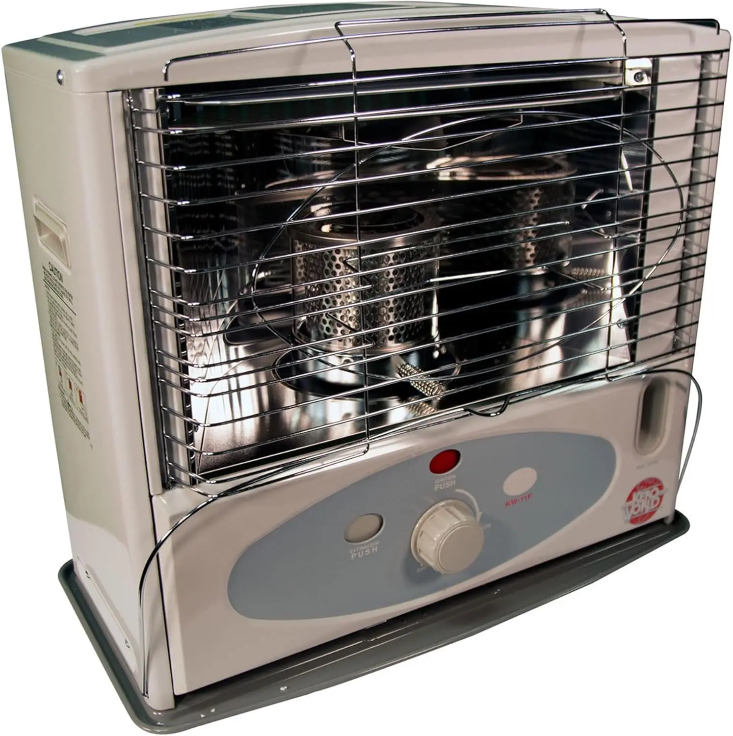 World 10,000 BTU Kerosene Wick Heater with Glass Burner System, Sure-Seat Chimney System, and Removable 1.1 Gallon Fuel Tank, Gr 6