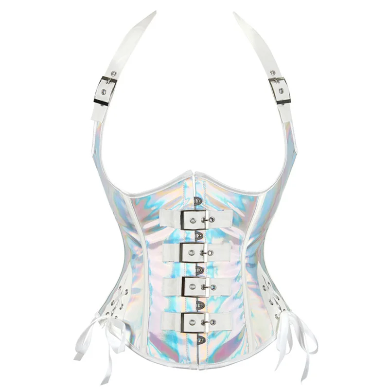Faux Leather Straps Corset Bustier Vest Women Slimming Waist Cincher Shaper Underwear Body Shapewear Corselet
