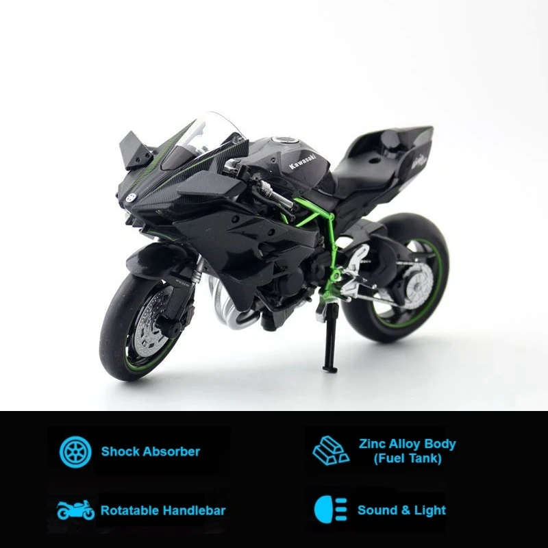 1:12 KAWASAKI H2R Legierung Racing Motorrad Simulat Produktbild-Vorschau 3