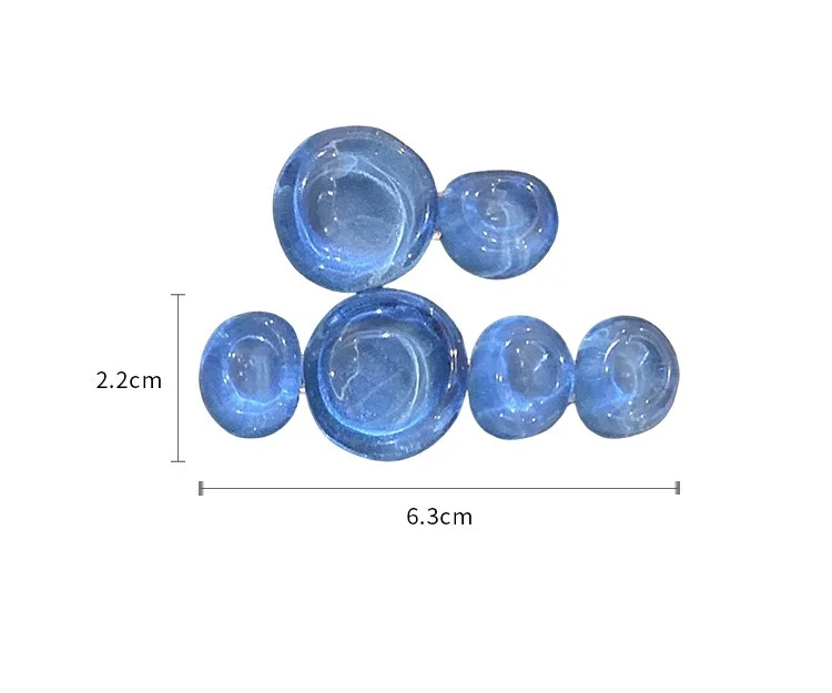 Eleganta transparenta ocean bubble sidohårklämmor för kvinnor 2st_voghion.com