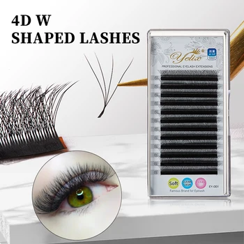Yelix 4D W Shaped Lashes Flowering Premade Fans Eyelashes Extensions Natural Individual Lashes Extensions Wholesale 1