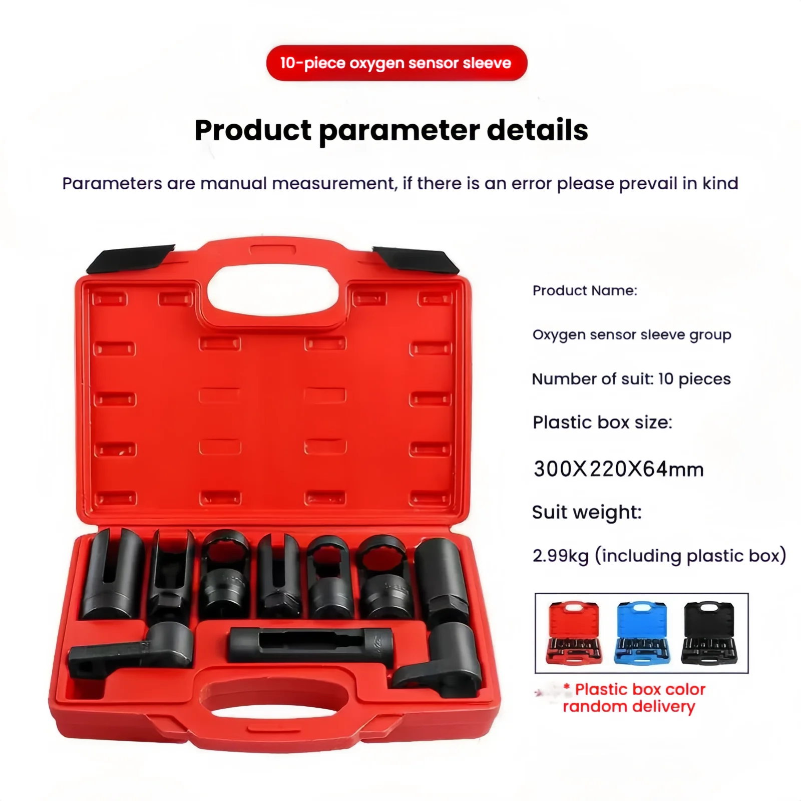 DNA MOTORING 10-Piece O2 Oxygen Sensor Socket Wrench Set | Professional Removal Tool Kit For Auto Repair