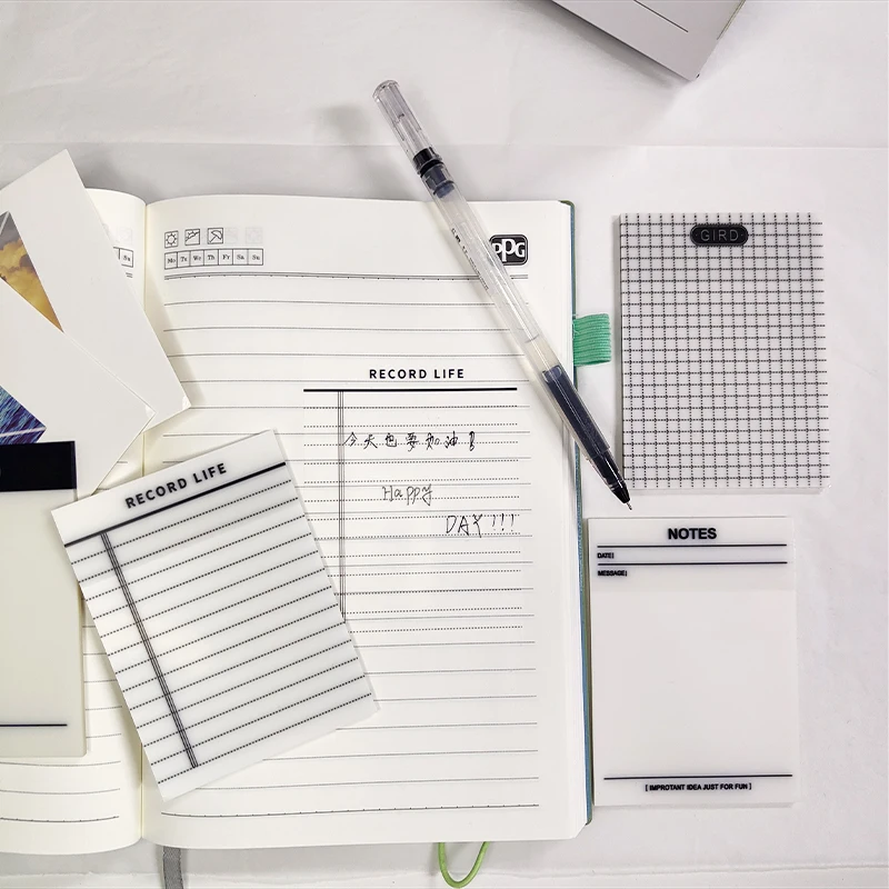200 Sheets Transparent Waterproof Posted It Sticky Note Pads Notepads Posits for School Stationery Office Supplies 5