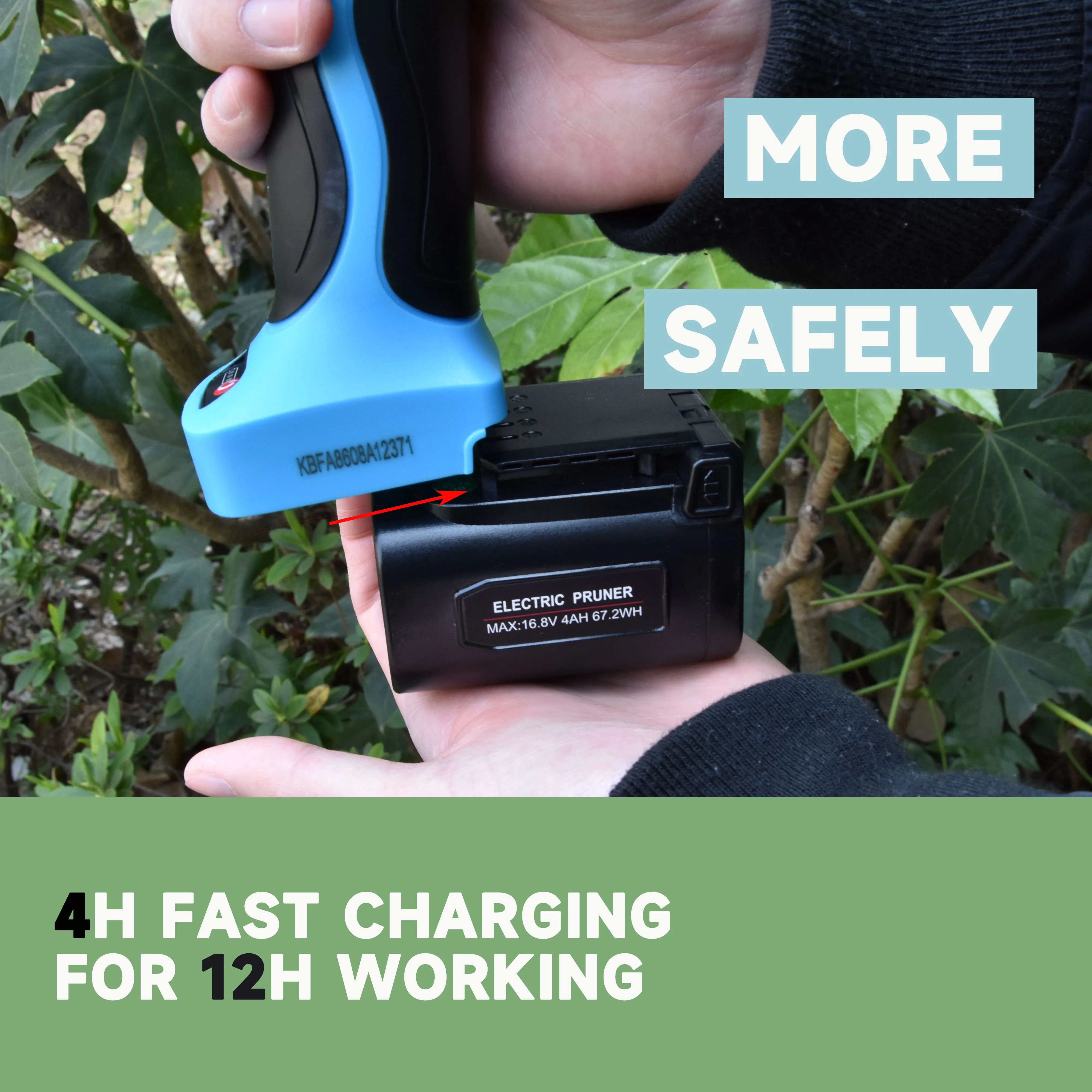 Description Picture 5 of item16.8V Cordless Pruner Lithium-ion Pruning Shear Efficient scissors Bonsai Electric Tree Branches garden tools electric SC-8608