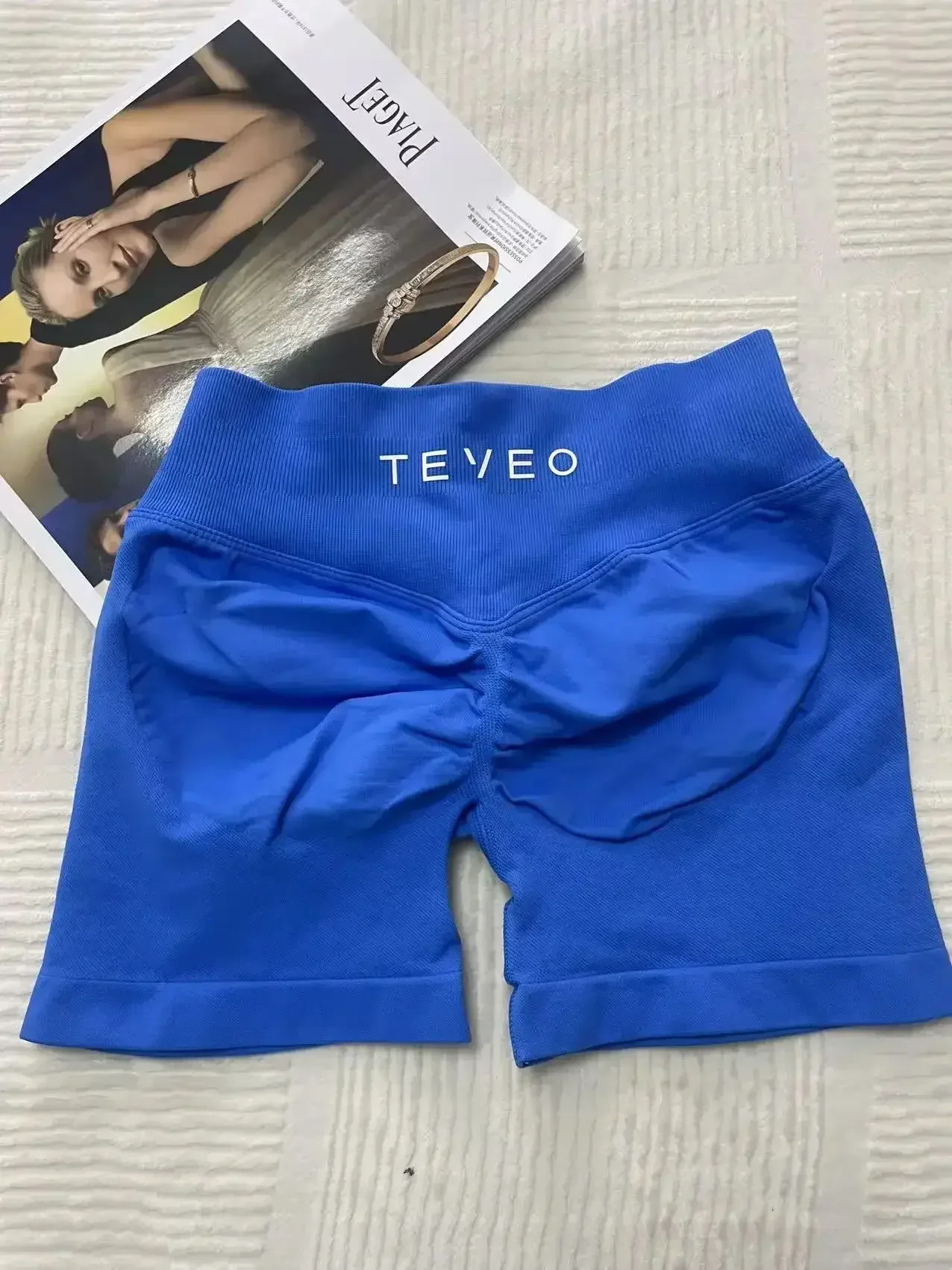 TEVEO Women's Yoga Shorts Stretch Breathable Peach Hip Hip Fitness Running Shorts High Stretch Sweat Wicks Running