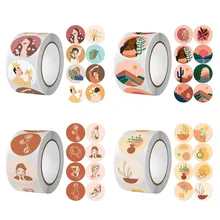 

500Pcs/Roll Retro Cartoon Stickers Envelope Sealing Label Scrapbook Stationery Stickers Small Business Gift Decoration Stickers