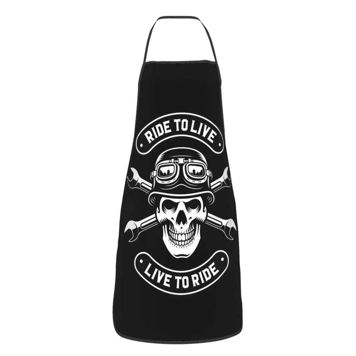Divertente Rockabilly Moto Rider Rock Skull Bavaglino Grembiule Donna Uomo Unisex Cucina Chef Tablier Cucina Per Cucinare Cottura Pittura