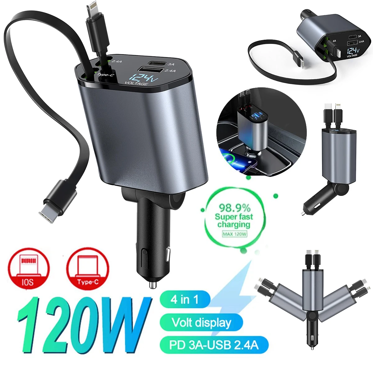 Car Charger Fast Charge 120W