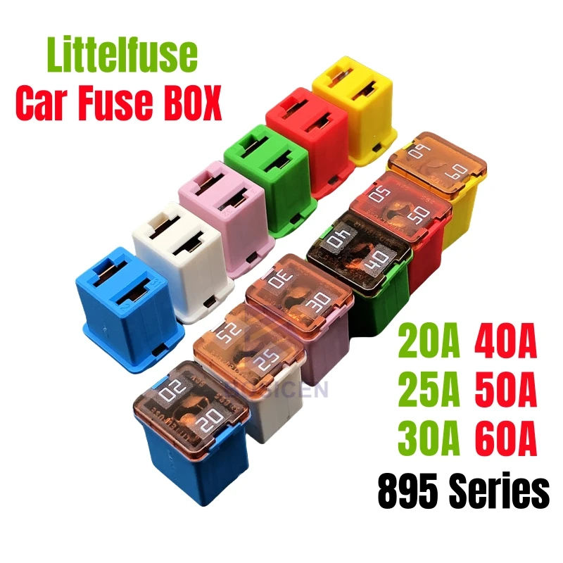 1Pcs LF Square Car Fuse Box 20A 25A 30A 40A 50A 60A 895 58V 495 32V Fuse Ford BYD Levin Toyota HYUNDAI LINCOLN glass fuse kit