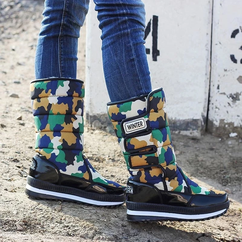 Snowboots Vrouwen Schoenen 2021 Klittenband Mid-Kalf Vrouwen Winter Laarzen  Ronde Neus Solid Warm Pluche Schoenen vrouw Zapatos De Mujer _ - AliExpress  Mobile