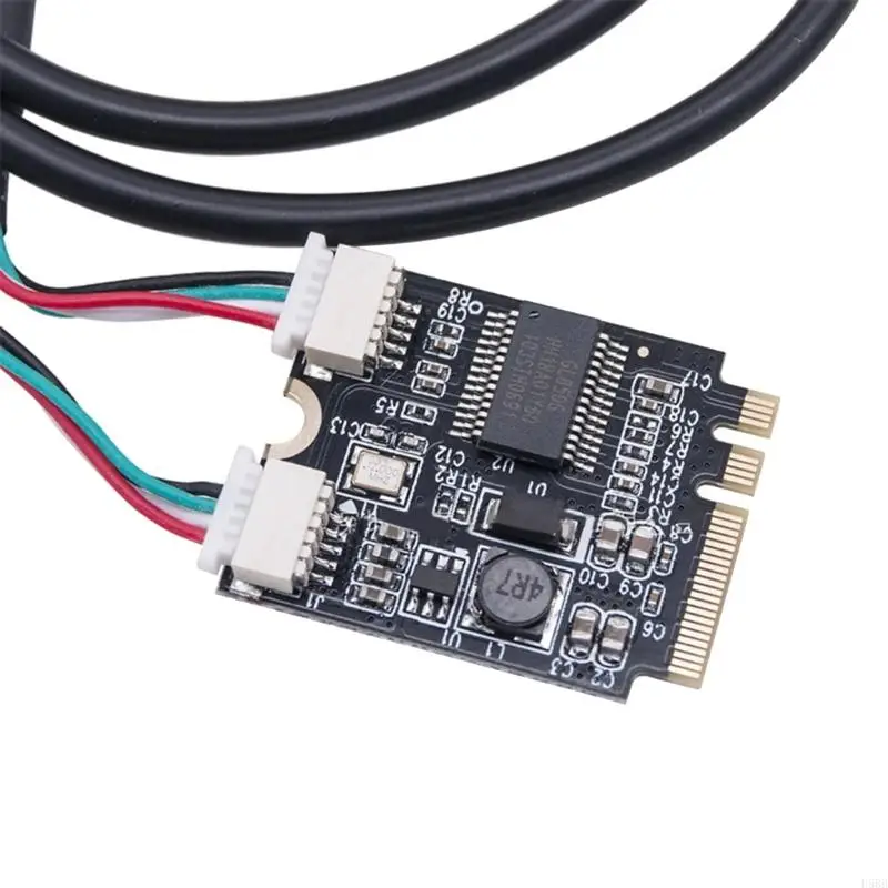 D5BB M.2 A+E Key to Double USB 2.0 Cable Notebook External Separate Cable Converter Card for Educational Use