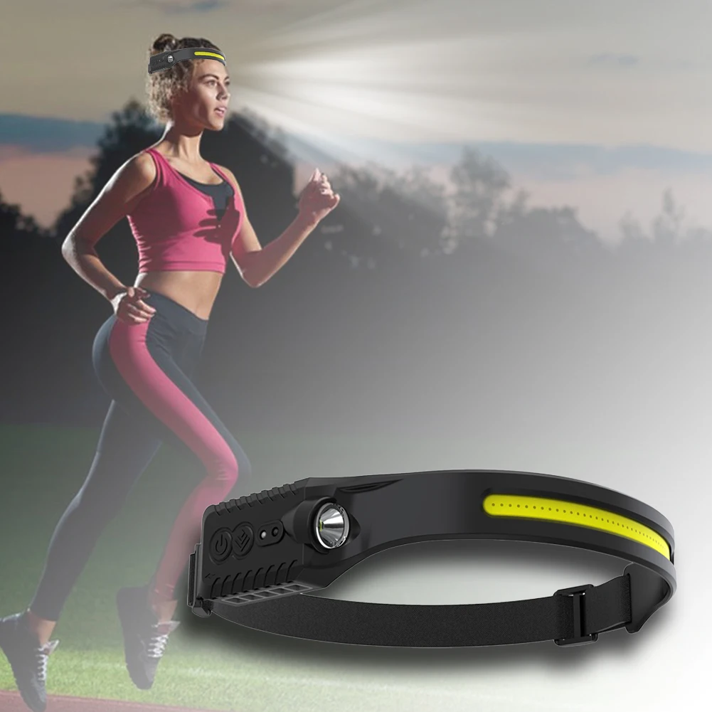 Description Picture 5 of itemXPE+COB Headlamp USB Rechargeable Induction Head Lamp 230° Wide Beam Head Torch Bright LED Head Lamp for Hiking & Camping Gear