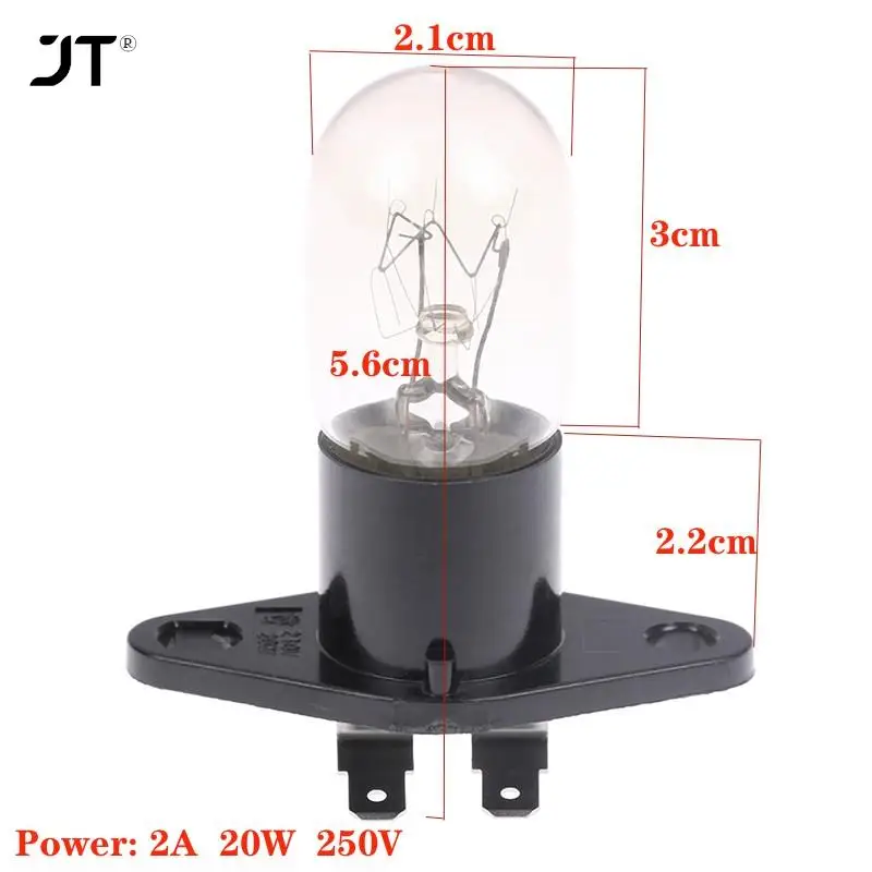 전자 레인지 조명 전구, 250V, 20W, LED 소형 기기 전구, 베이스 포함, 오븐 스토브, 냉장고용, 조도 조절 가능
