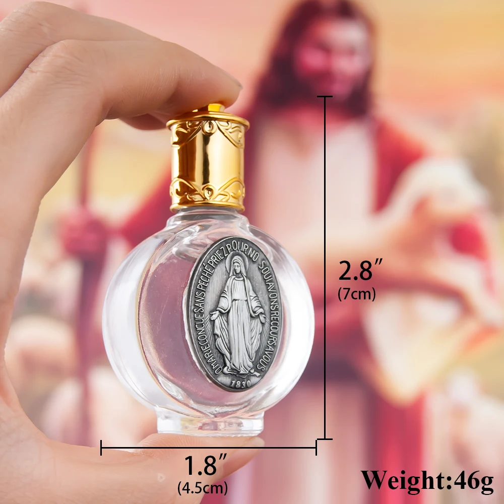Orthodox Church Holy Water Bottle Sacred Portable Design for Blessings Church Use Personal Devotion Leak-Proof Durable Mary Icon