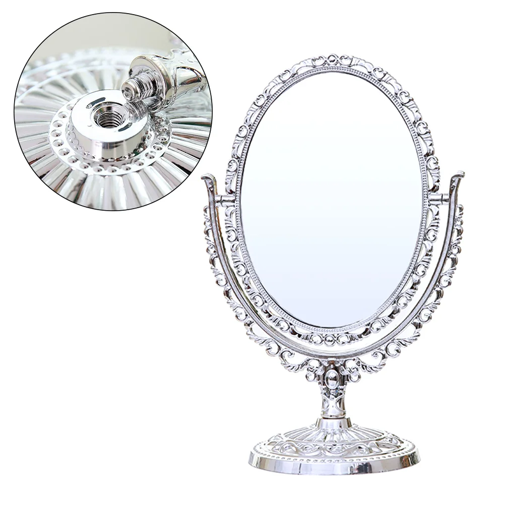 

Tabletop Swivel Vanity Makeup Mirror Round Vintage for Bathroom Bedroom Dressing Table Cosmetics Personal Portable Mirrors