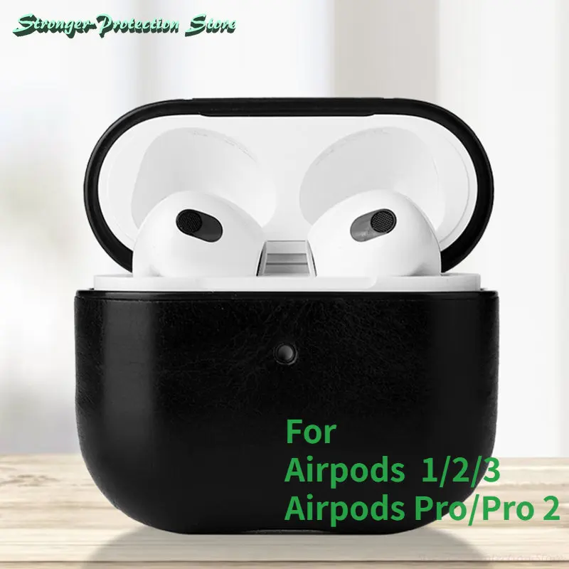 

Genuine leather Case for AirPods Pro 2 Luxury Business Premium Lether Case for AirPods 3 2 1 full Skin Cases Suitable Cowhide