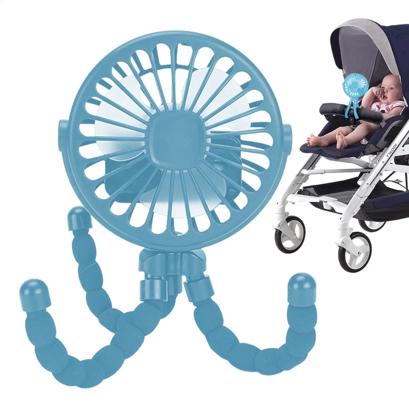 Cart Stroller Fans Portable Outdoor Fan Clip On For Baby USB Rechargeable Handheld Electric Fan For Baby Stroller Fan 3 Speeds