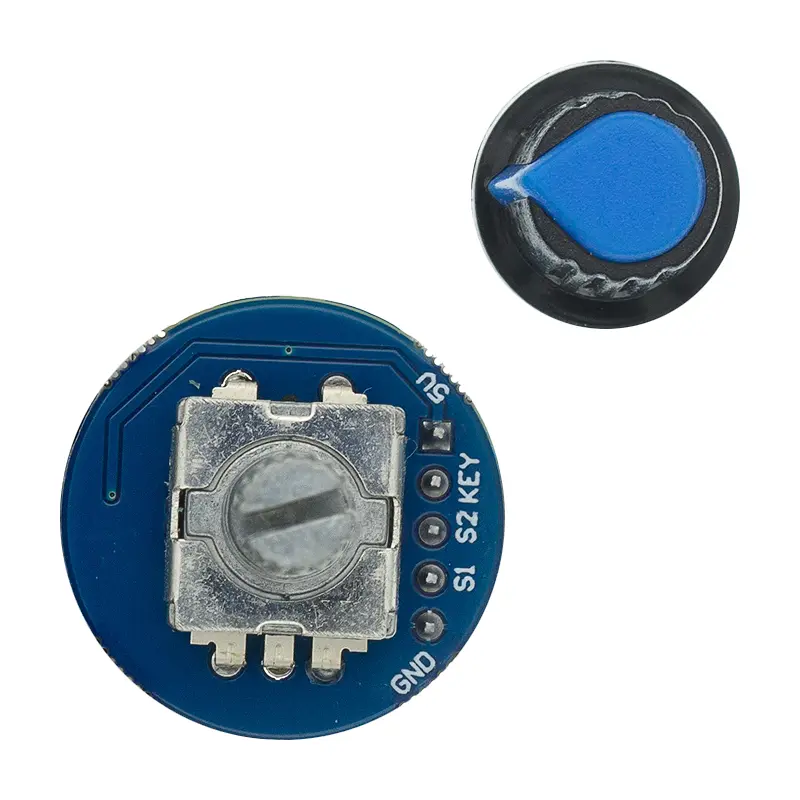 TENSTAR 2PCS Rotary Encoder Module Brick Sensor Development Round Audio Rotating Potentiometer Knob Cap EC11 image 4