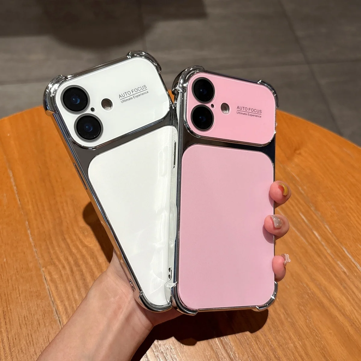 Official Plating Large Window Orange Phone Case with Four-Corner Anti-Fall Camera Protector