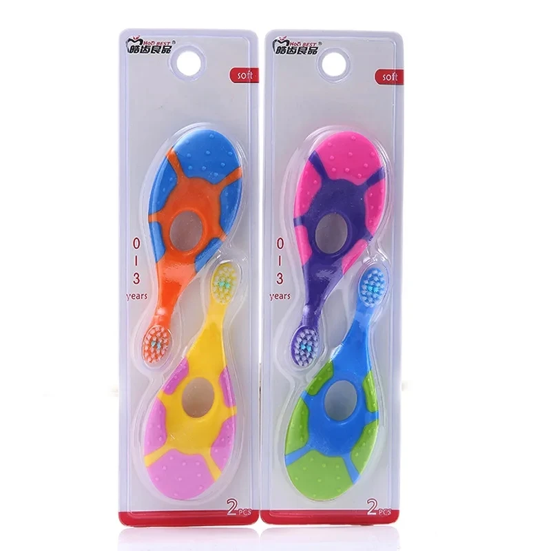 부드러운 강모가있는 2PCS KidsToothbrush 어린이 BPA 프리  칫솔 훈련 낙엽 치아 칫솔