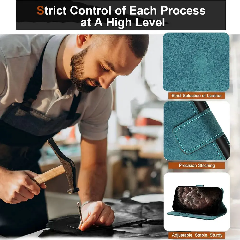 Magnetic Book Flip Wallet Case