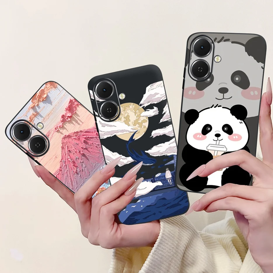Stylish Painted Soft Silicone Phone Case - Vibrant Design Back Cover