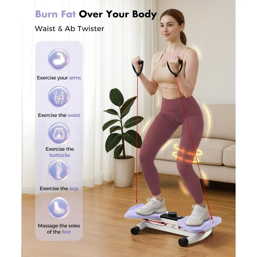 Waist Twister Machine Exercise Fitness Tool, Ab Twister Board with the Smart LED Digital Monitor, 300lbS Capacity & 20dB Ultra-Q