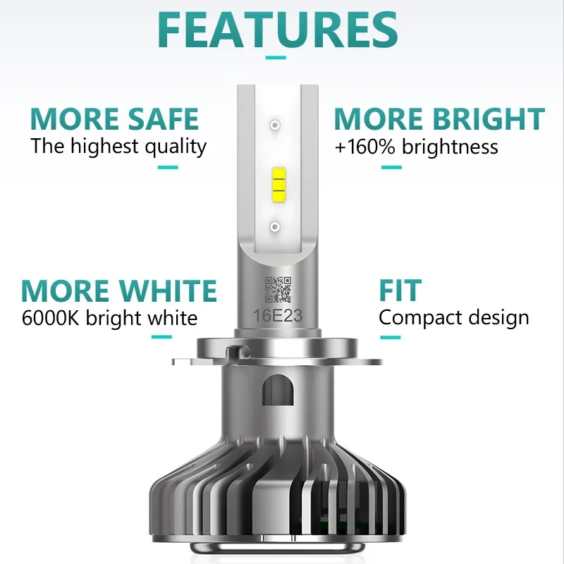 PHILIPS Ultinon LED H7 Head Light Bulb Set of 2X Bulbs 6200K +160% PX26d  11972ULX2